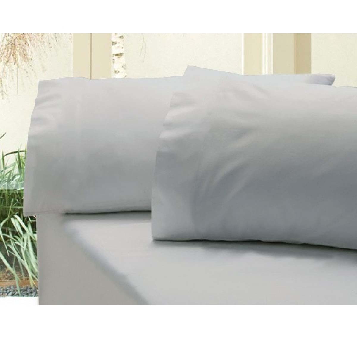 Danoz Revive Cotton Sateen 400TC Fitted Sheet Pillowcases King Silver Grey