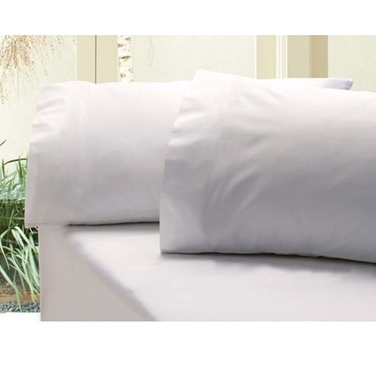 Danoz Revive Cotton Sateen 400TC Fitted Sheet Pillowcases Queen White
