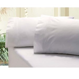 Danoz Revive Cotton Sateen 400TC Fitted Sheet Pillowcases Queen White