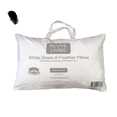 Revive Living 70% Feather 30% Down Medium Pillow 48 x 73cm