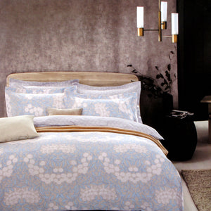 Ash 250TC Cotton Quilt Doona Duvet Cover Set Blue White King