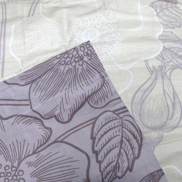 Gilmore 250TC Floral Cotton Quilt Doona Duvet Cover Set King Mauve Taupe