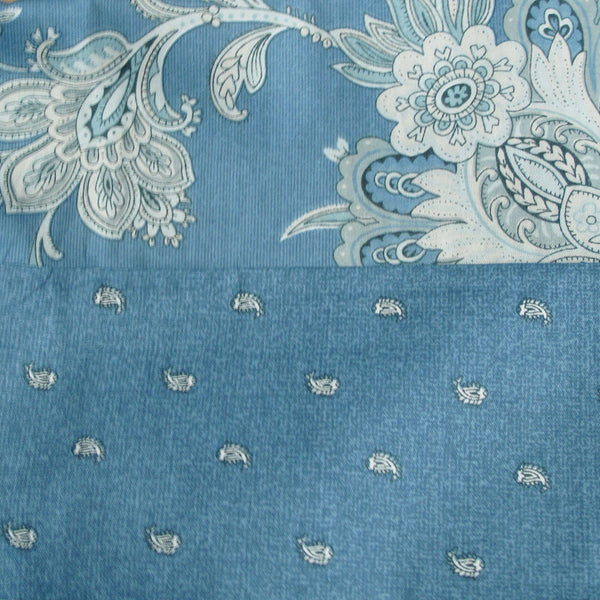 Oliver 250TC Floral Cotton Quilt Doona Duvet Cover Set Queen Blue White