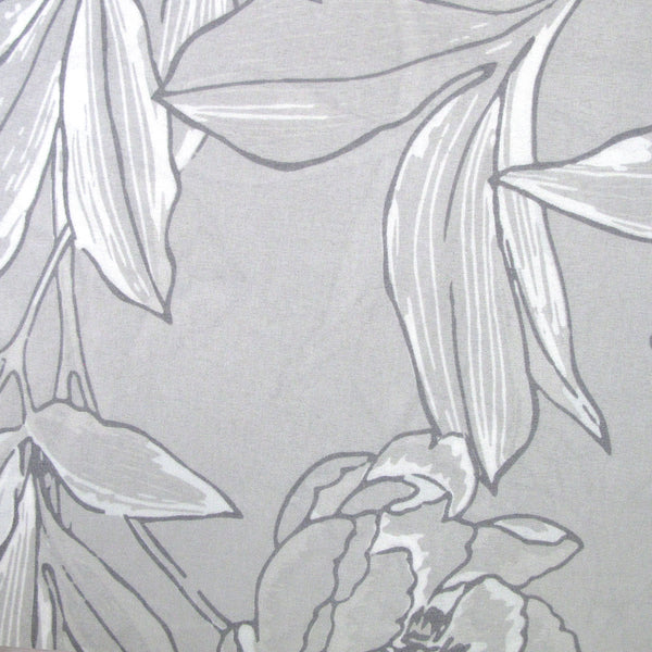 Peony Floral Printed Microfibre Quilt Doona Duvet Cover Set Grey Queen