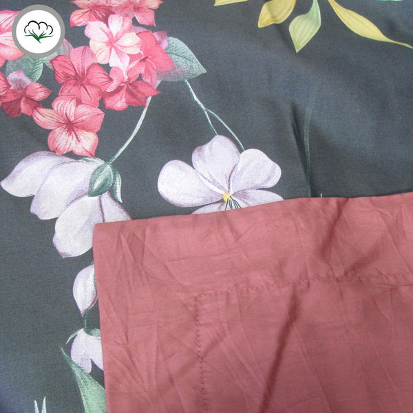 Secret Garden 400TC Cotton Sateen Quilt Doona Duvet Cover Set Queen