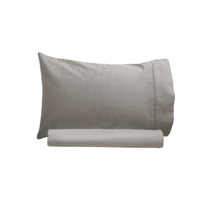 Artex 250TC Cotton Flat Fitted Sheet Set Single Grey