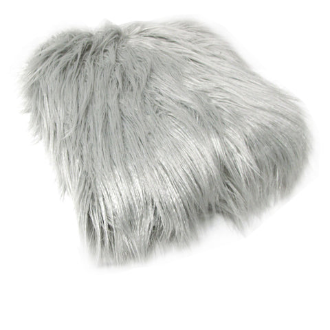 Faux Fur Long Hair Throw Rug Blanket 127 x 152cm Silver Grey