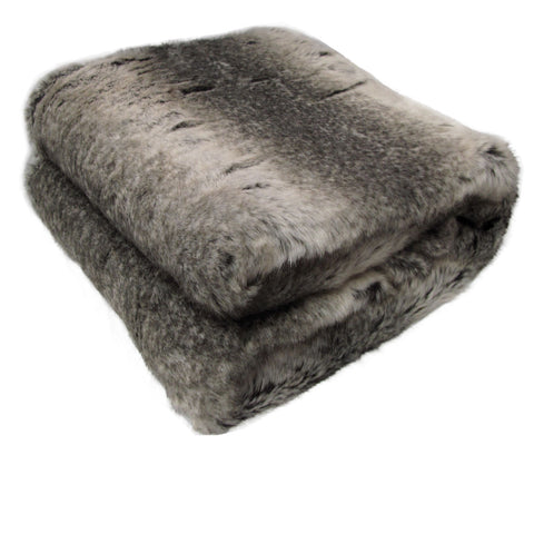 Wild Deer Faux Animal Fur Throw Rug Blanket 127 x 152cm Brown