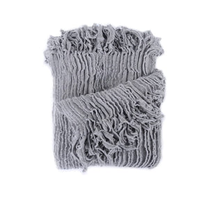 Dylan Acrylic Stretch Knitted Throw Rug Blanket 127 x 152cm Grey