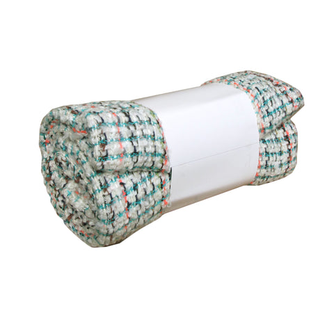 Hotel Living Evie Knitted Fringe Throw Rug Blanket 127 x 152cm Teal Coral