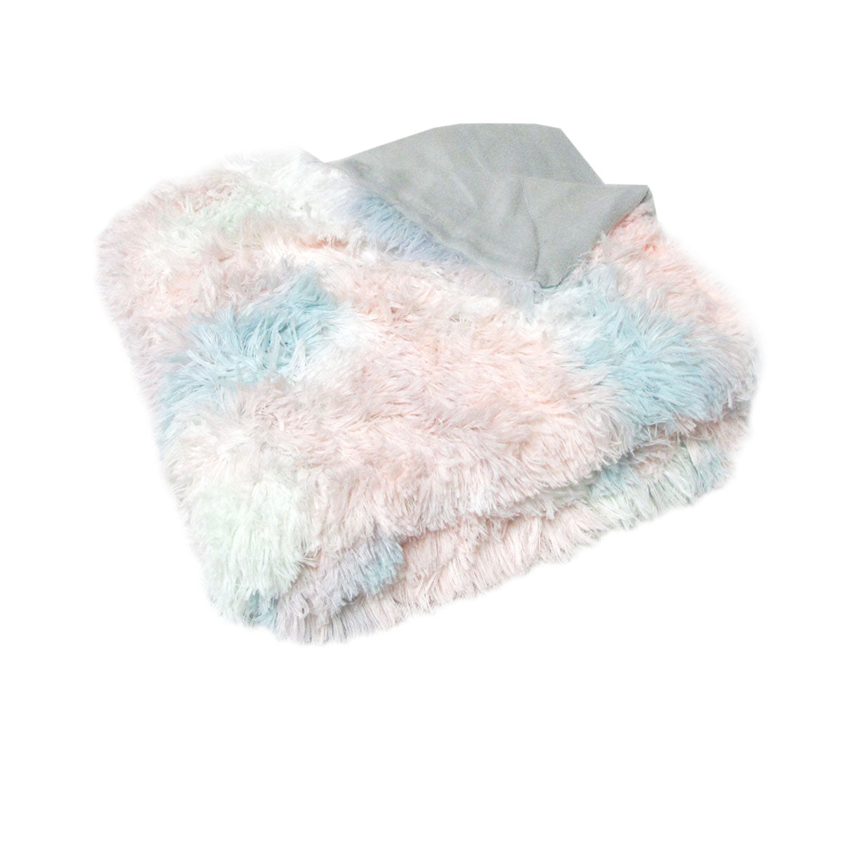 Finley Multicolour Shaggy Throw Rug Blanket 127 x 152cm Pastel Hues