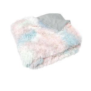 Finley Multicolour Shaggy Throw Rug Blanket 127 x 152cm Pastel Hues