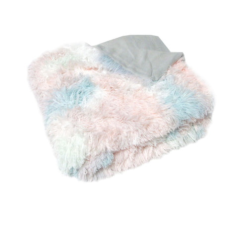 Finley Multicolour Shaggy Throw Rug Blanket 127 x 152cm Pastel Hues