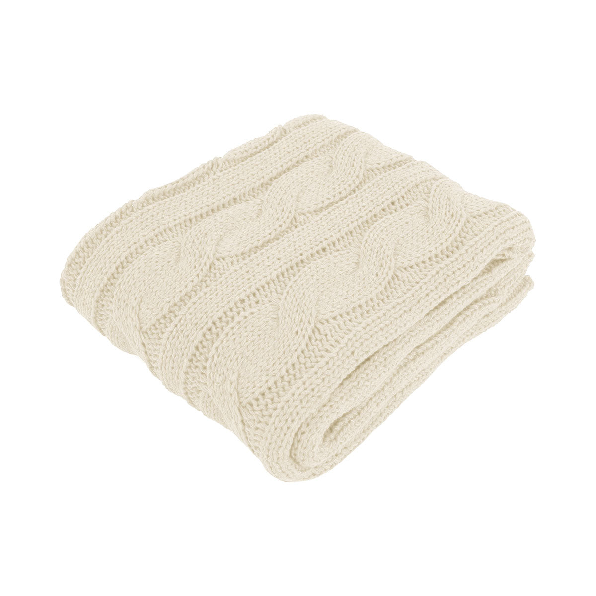 Hudson Knitted Throw Rug Blanket 127 x 152cm Cream