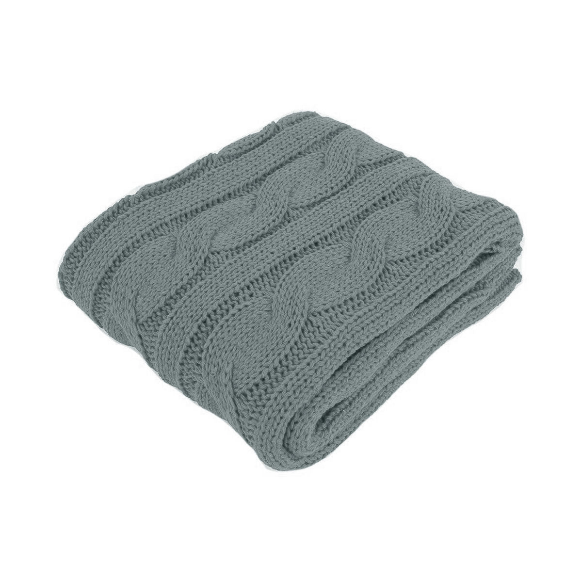 Hudson Knitted Throw Rug Blanket 127 x 152cm Grey
