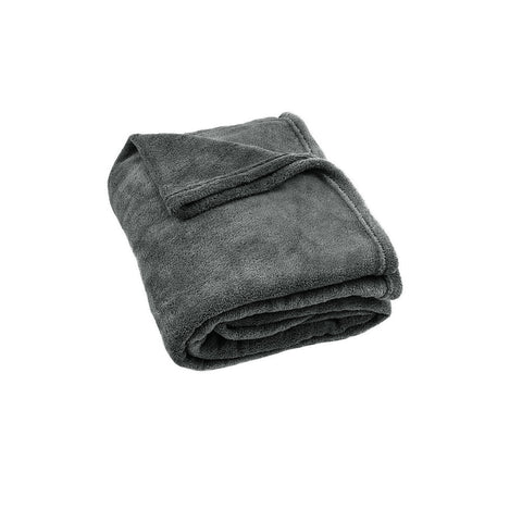 Hotel Living 300gsm Coral Fleece Throw Rug Blanket 160 x 210cm Grey