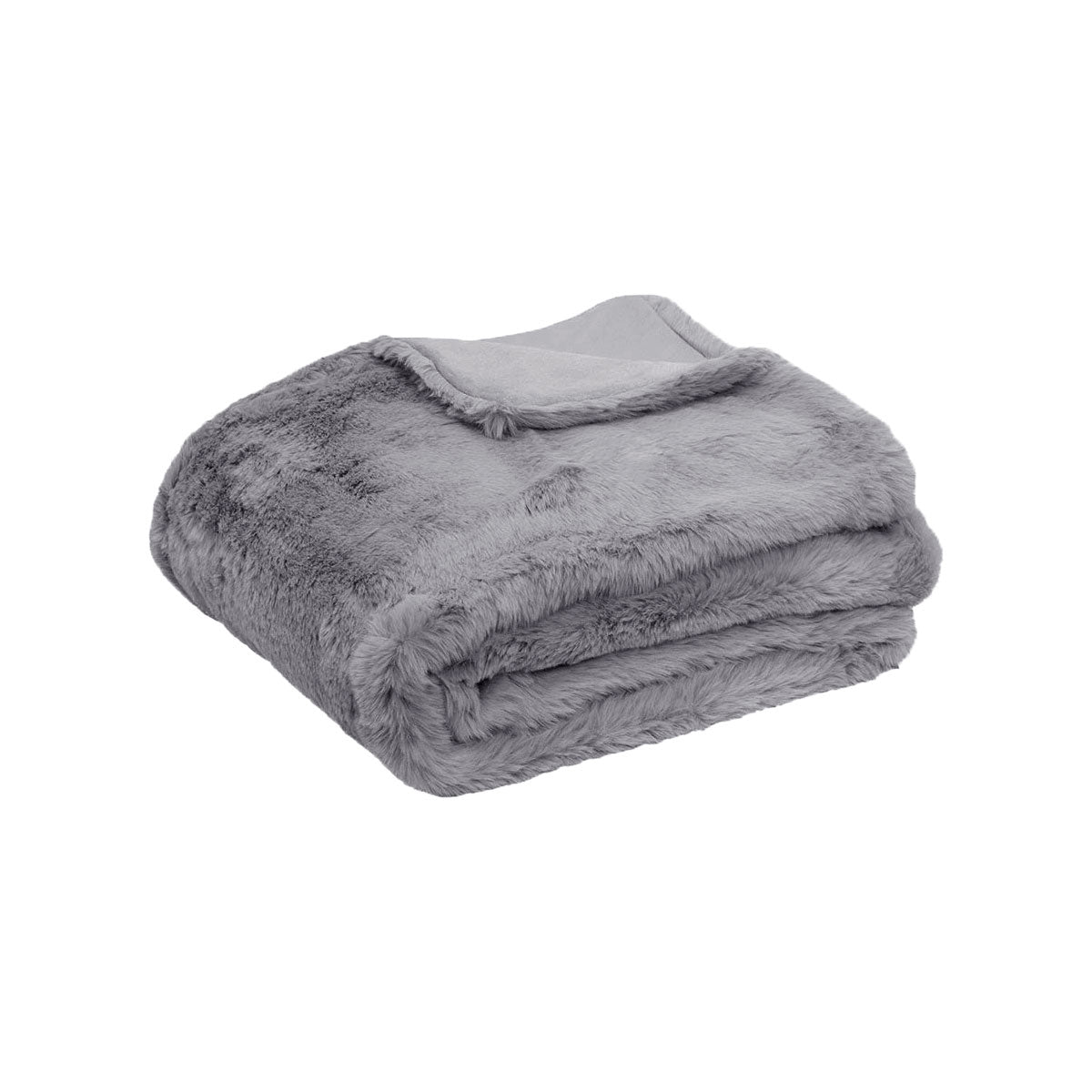Tuscany Luxury Faux Sheep Wool Fur Throw Rug Blanket 127 x 152cm Grey