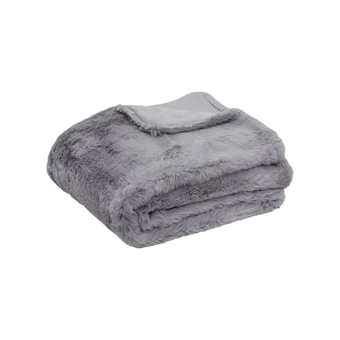 Tuscany Luxury Faux Sheep Wool Fur Throw Rug Blanket 127 x 152cm Grey