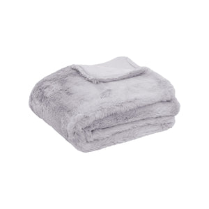 Tuscany Luxury Faux Sheep Wool Fur Throw Rug Blanket 127 x 152cm Silver Grey