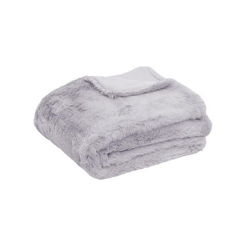 Tuscany Luxury Faux Sheep Wool Fur Throw Rug Blanket 127 x 152cm Silver Grey