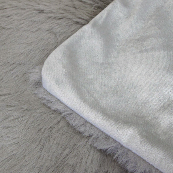 Tuscany Luxury Faux Sheep Wool Fur Throw Rug Blanket 127 x 152cm Silver Grey