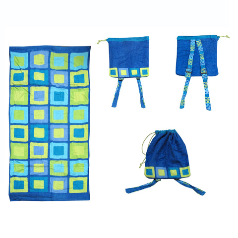Cubes Kids Childrens Cotton Beach Towel Bag Backpack