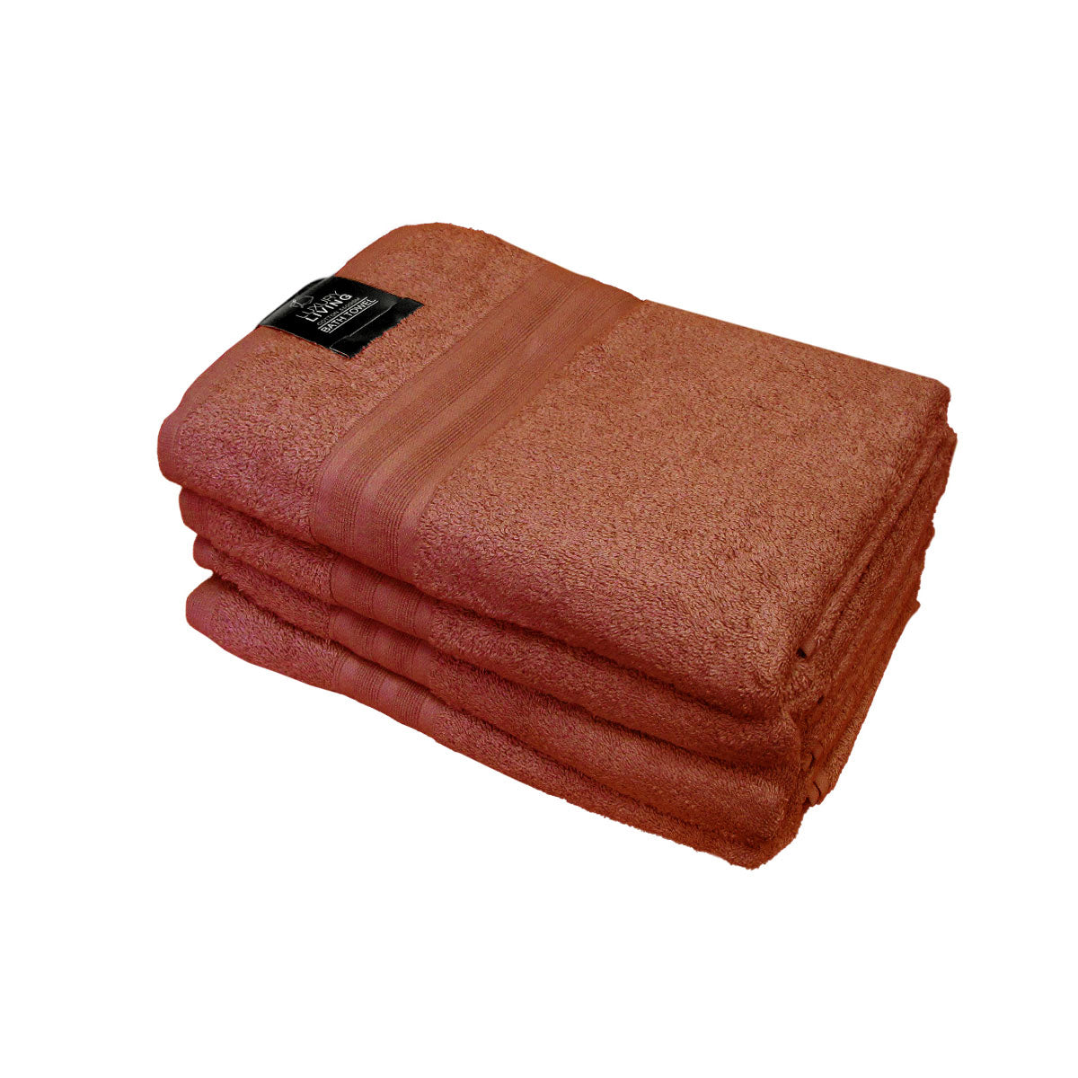 Set of 4 550gsm Cotton Terry Bath Towels 70 x 140 cm Ginger
