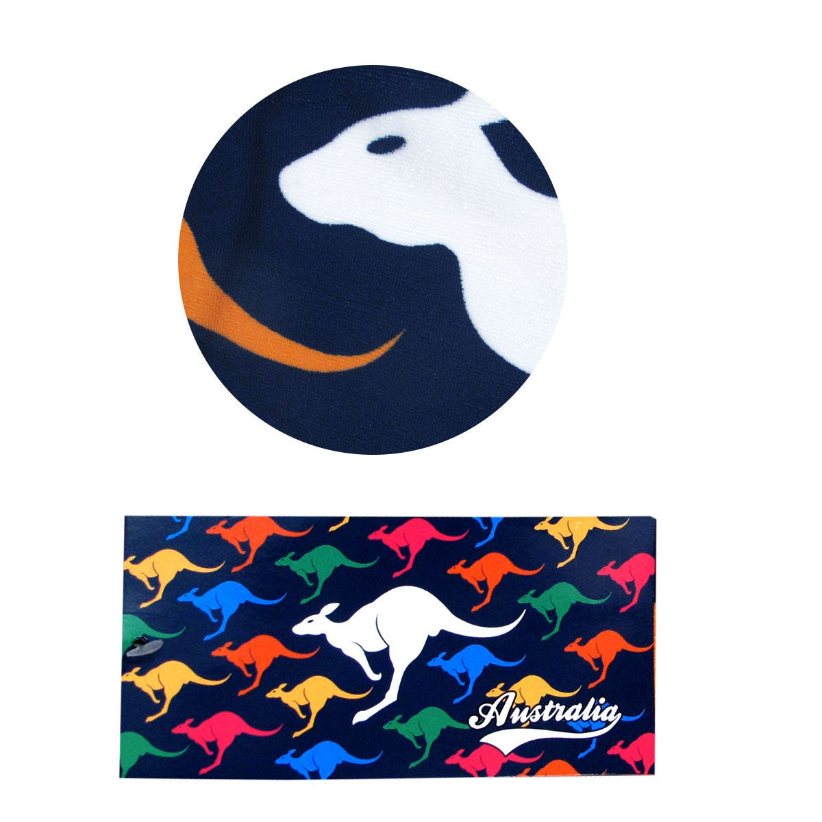 Australia Jumping Kangaroos Printed Microfibre Beach Towel 75 x 152cm