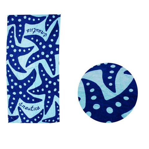 Starfish Cotton Beach Towel 70 x 145cm Blue