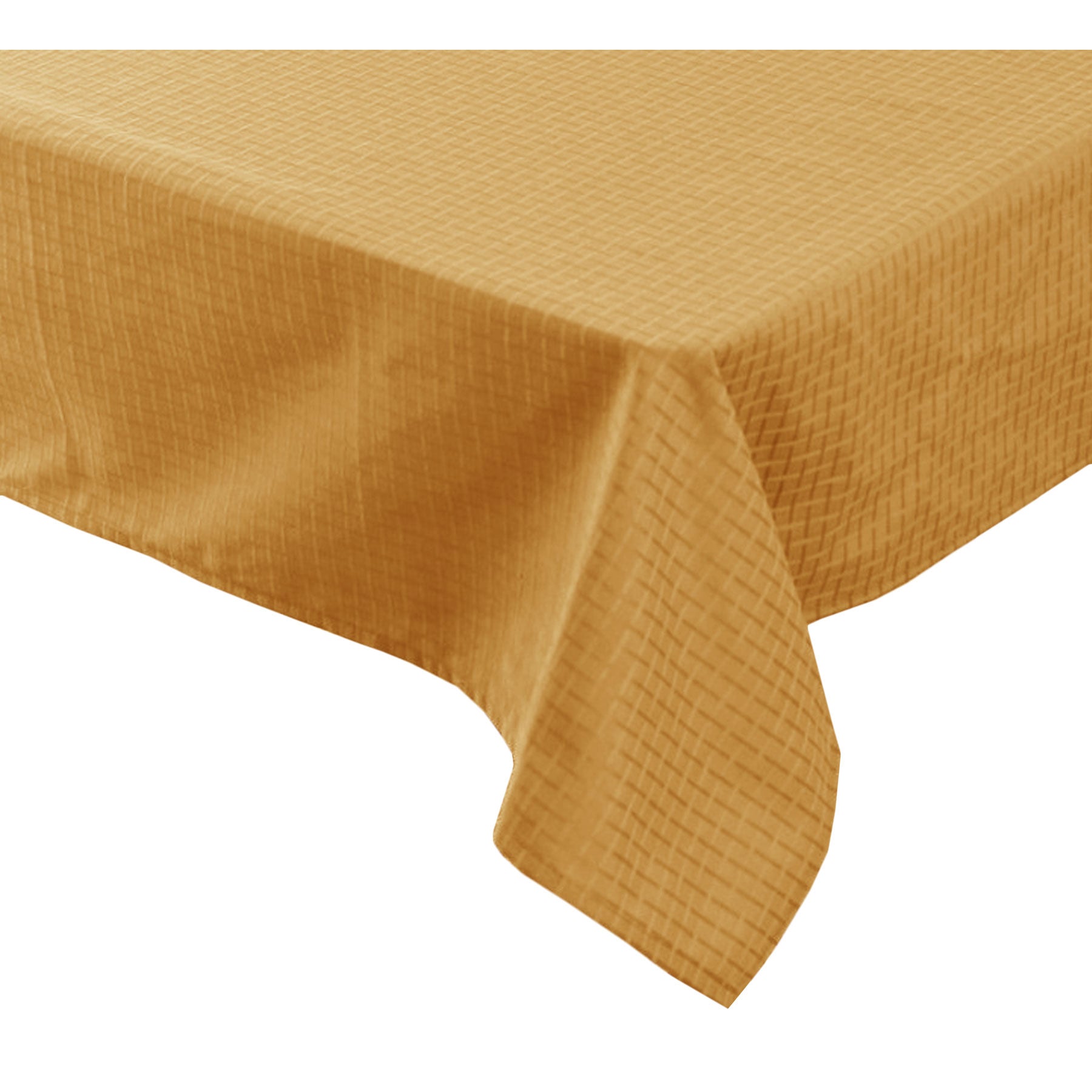 Dobby Jacquard Checked Tablecloth Gold 160 x 265cm
