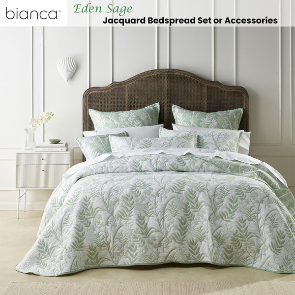 Bianca Eden Botanical Bedspread Coverlet Comforter Set Sage Green King