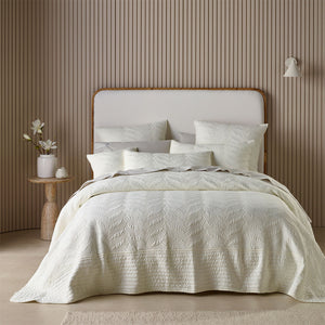 Bianca Kamala Embossed Bedspread Coverlet Comforter Set Cream King Single