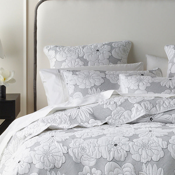 Bianca Leona Floral 4 Pce Bedspread Coverlet Cushion Set White King