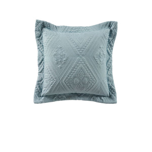 Bianca Aspen Embroidered Sky Blue Square Filled Cushion 43cm