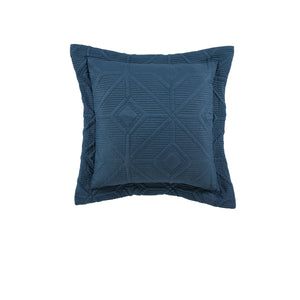 Bianca Kazimir Geometric Diamond Pattern Navy Square Filled Cushion 43cm