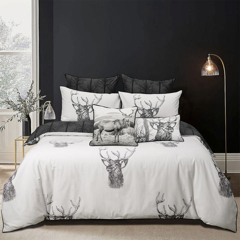 Bianca Alpine Stag Taupe Polyester Cotton Quilt Doona Duvet Cover Set King