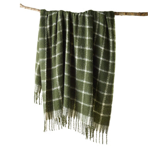 Bianca Maldon Faux Mohair Throw Rug Blanket 150 x 220cm Forest Green