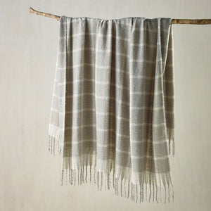 Bianca Maldon Faux Mohair Throw Rug Blanket 150 x 220cm Silver Grey