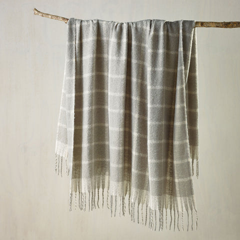 Bianca Maldon Faux Mohair Throw Rug Blanket 150 x 220cm Silver Grey