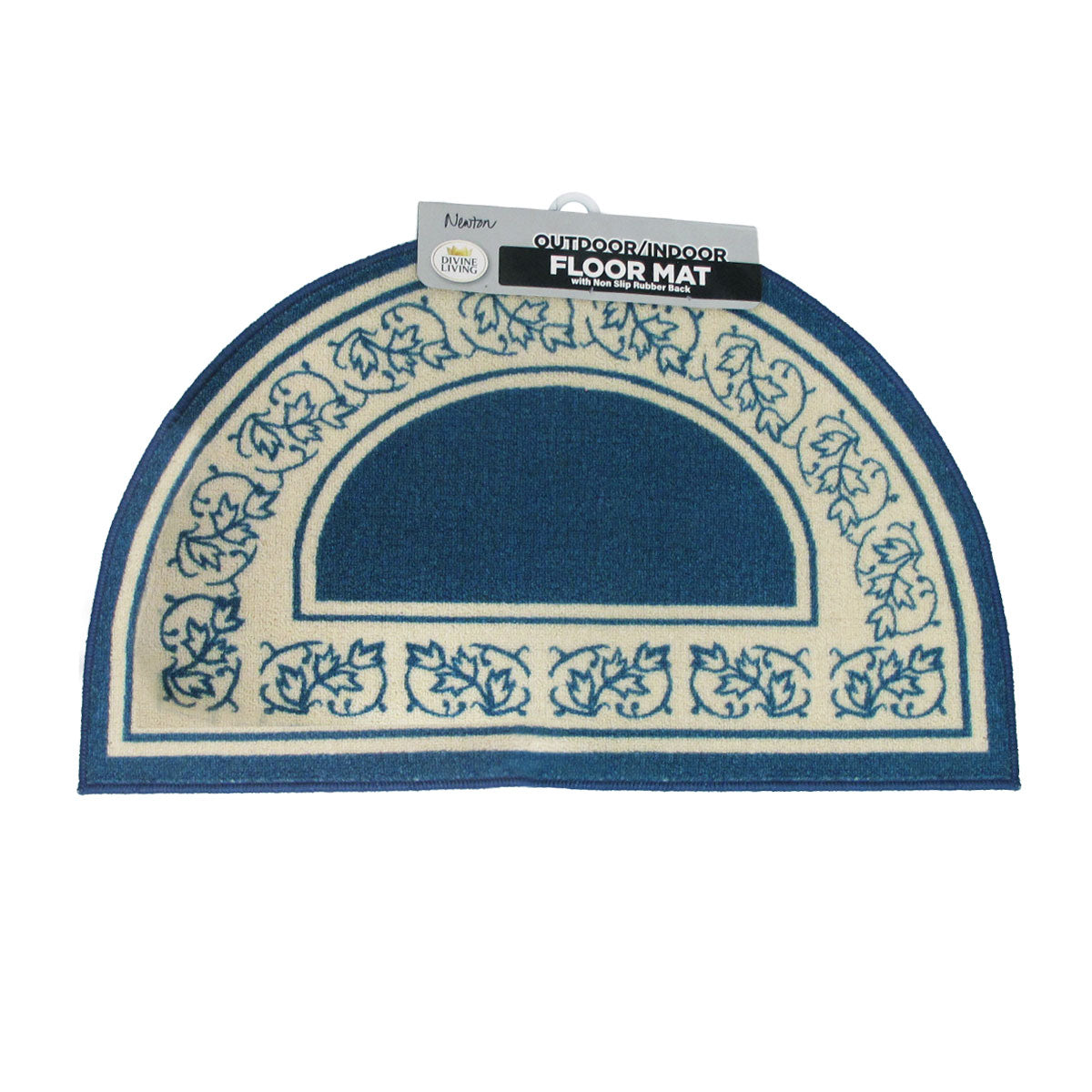 Newton Half Moon Floor Mat Indoor Outdoor 50 x 80cm Blue