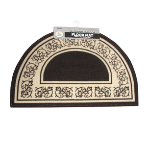 Newton Half Moon Floor Mat Indoor Outdoor 50 x 80cm Coffee Brown