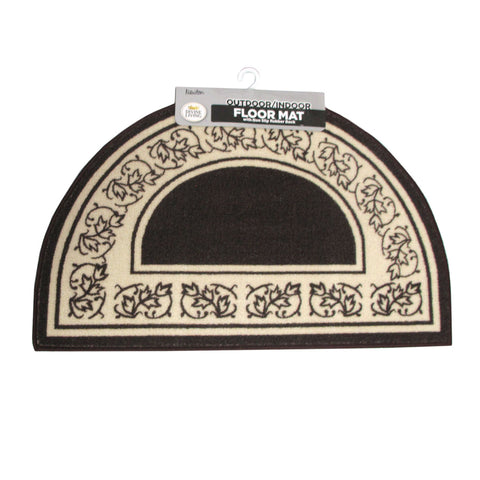 Newton Half Moon Floor Mat Indoor Outdoor 50 x 80cm Coffee Brown