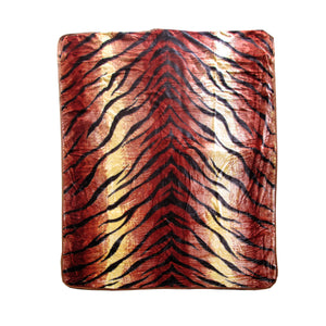 Animal Print Faux Mink Fleece Throw Rug Blanket 375gsm Queen Tiger Stripes