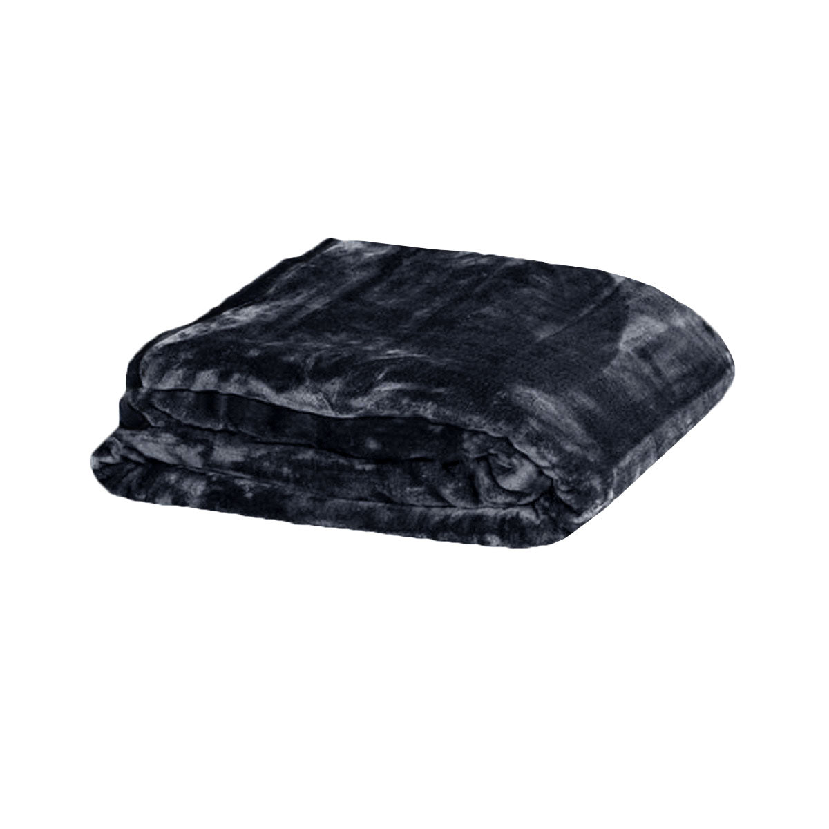 Faux Mink Fleece Throw Rug Blanket 375gsm Queen Charcoal Grey