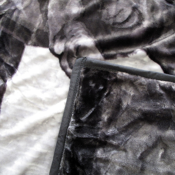 Faux Mink Fleece Throw Rug Blanket 675gsm Queen Galloping Horse