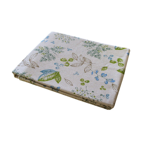 Floral Foliage Cotton Rectangular Tablecloth 150 x 230cm Blue