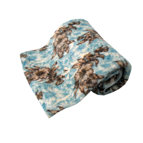 Amber Floral Printed Coral Fleece Throw Blanket Rug 127 x 152cm