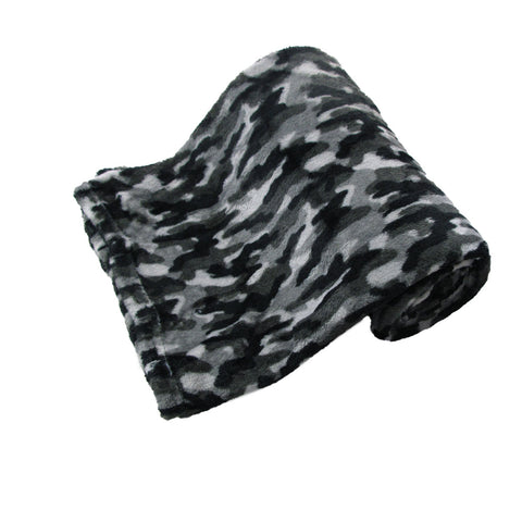 Army Camouflage Printed Coral Fleece Throw Blanket Rug 190gsm 127 x 152cm