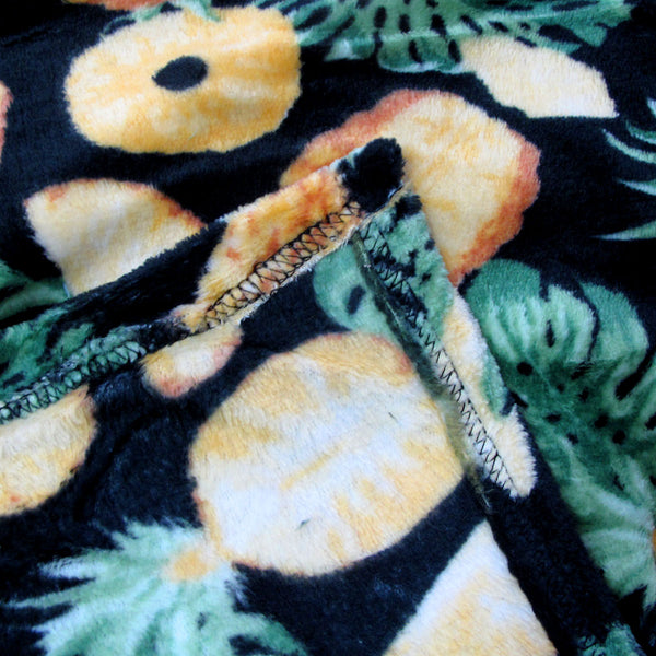Pineapples Printed Coral Fleece Throw Blanket Rug 190gsm 127 x 152cm