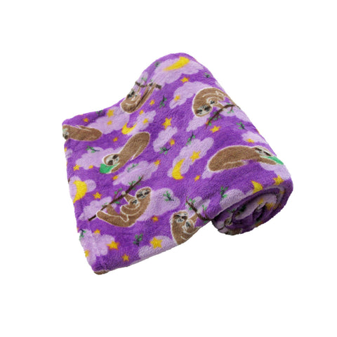 Sleeping Sloths Printed Coral Fleece Throw Blanket Rug 190gsm 127 x 152cm